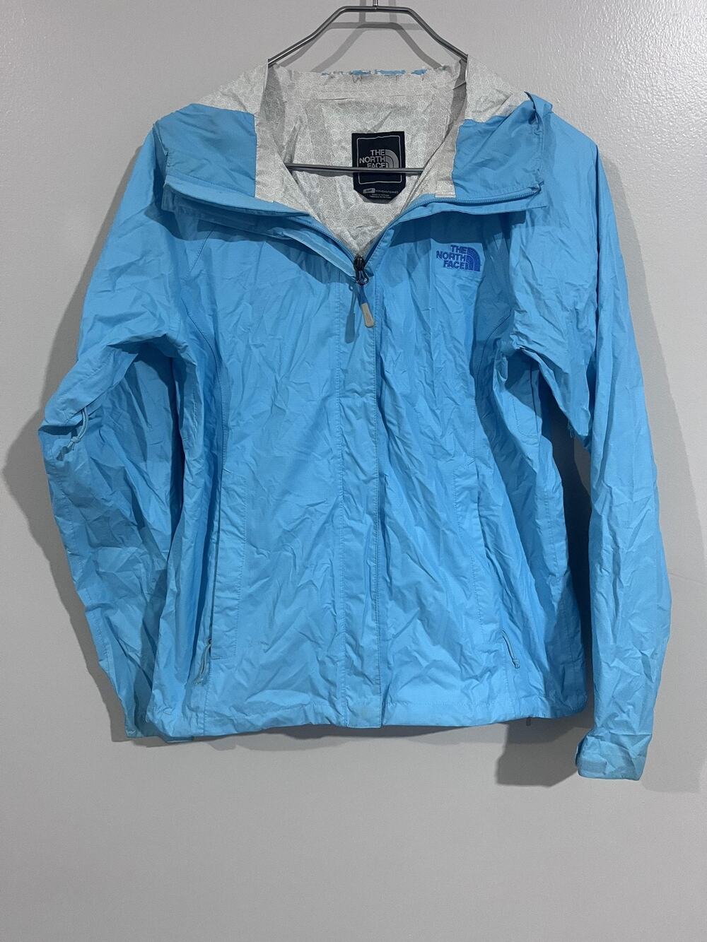 The North Face Jacket Womens S Blue Windbreaker Hooded Full Zip Lightweight